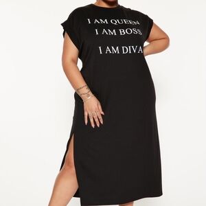 Fashion Nova Black Midi Dress